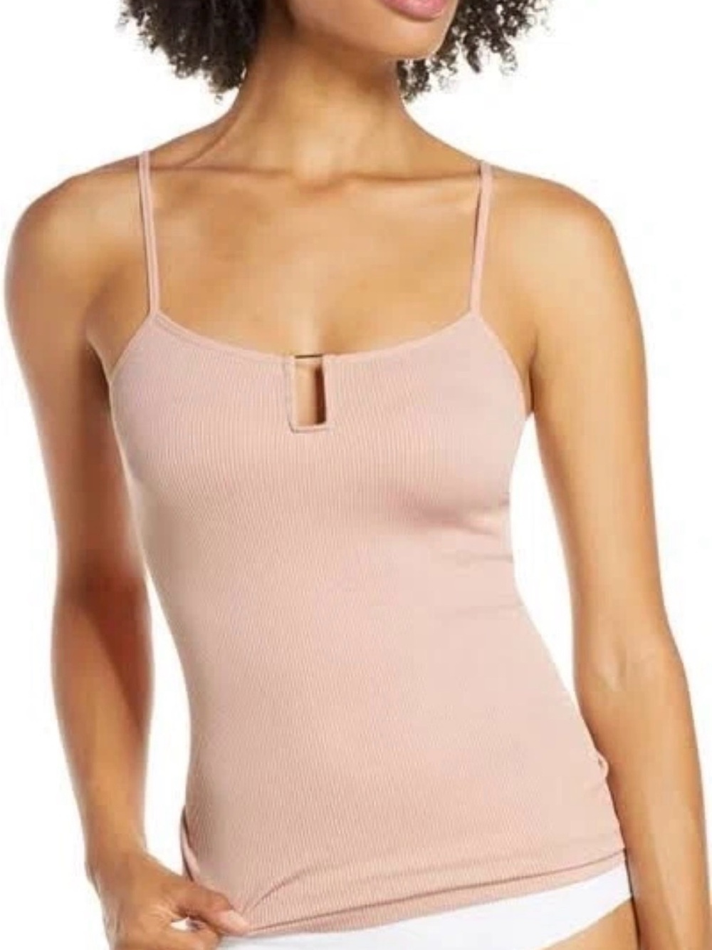 Free People Intimately Ribbed Spaghetti Strap Tank Top - Dusty Rose